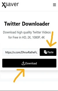 откройте xsaver и вставьте ссылку на видео